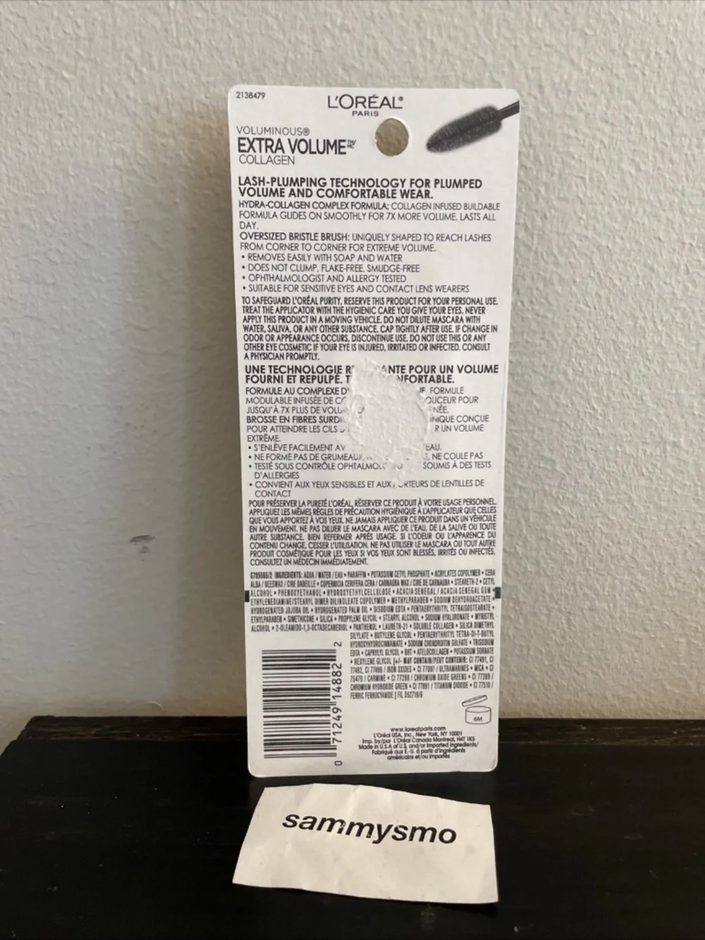 Loreal Voluminous Extra Volume Collagen Mascara # 680 Blackest Black